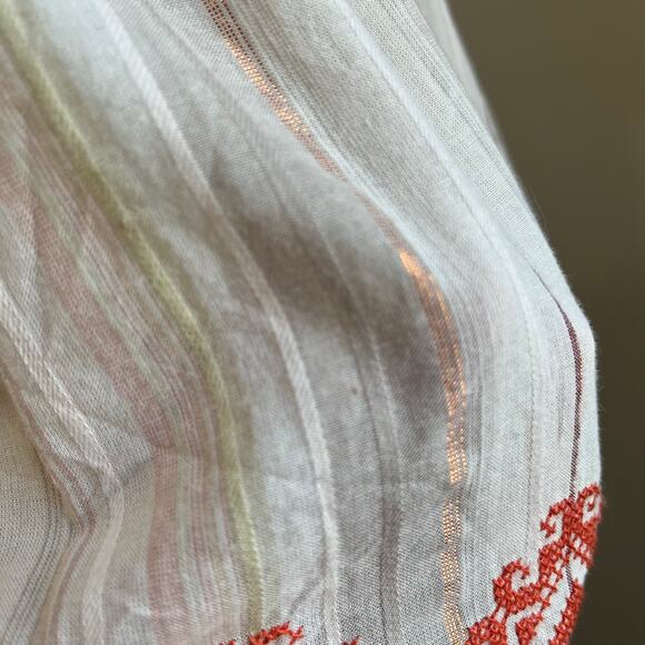 Anthropologie Floreat Cottagecore Smocked Puff Sleeve Cotton Blouse Size 12 - Picture 10 of 12